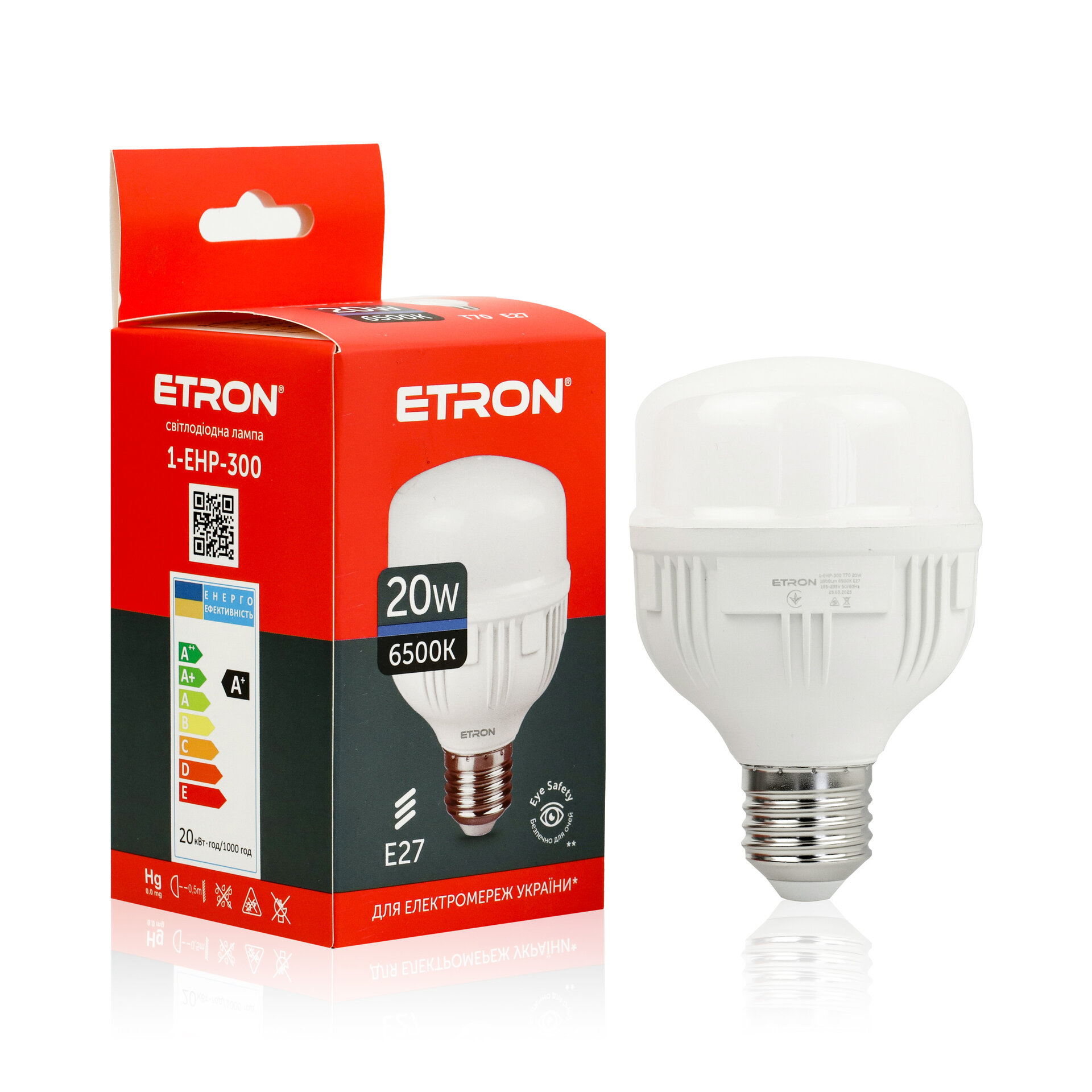 Лампа світлодіодна 1-EHP-300 20W 6500K 165-265V E27 T80 TM ETRON